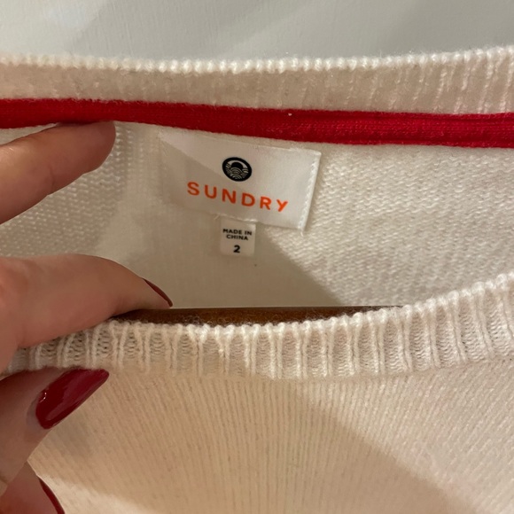 Sundry Breton Striped 100% Wool Sweater - Picture 7 of 8